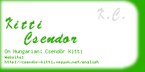 kitti csendor business card
